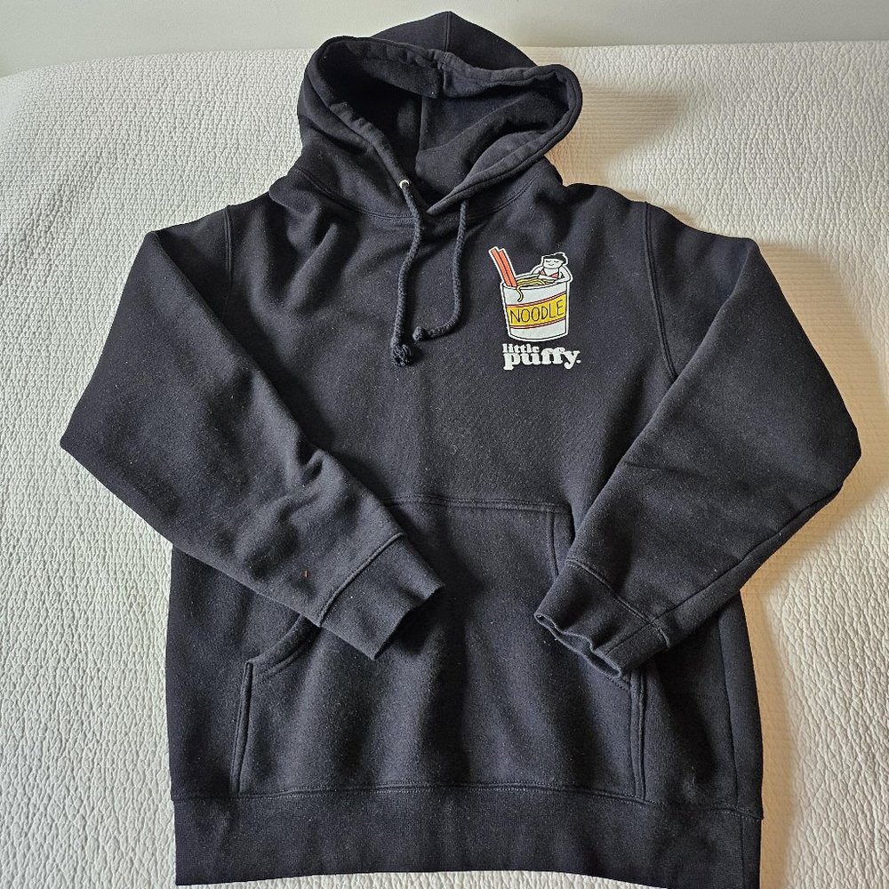 Black Little Puffy Girl in Noodle Bath Hoodie